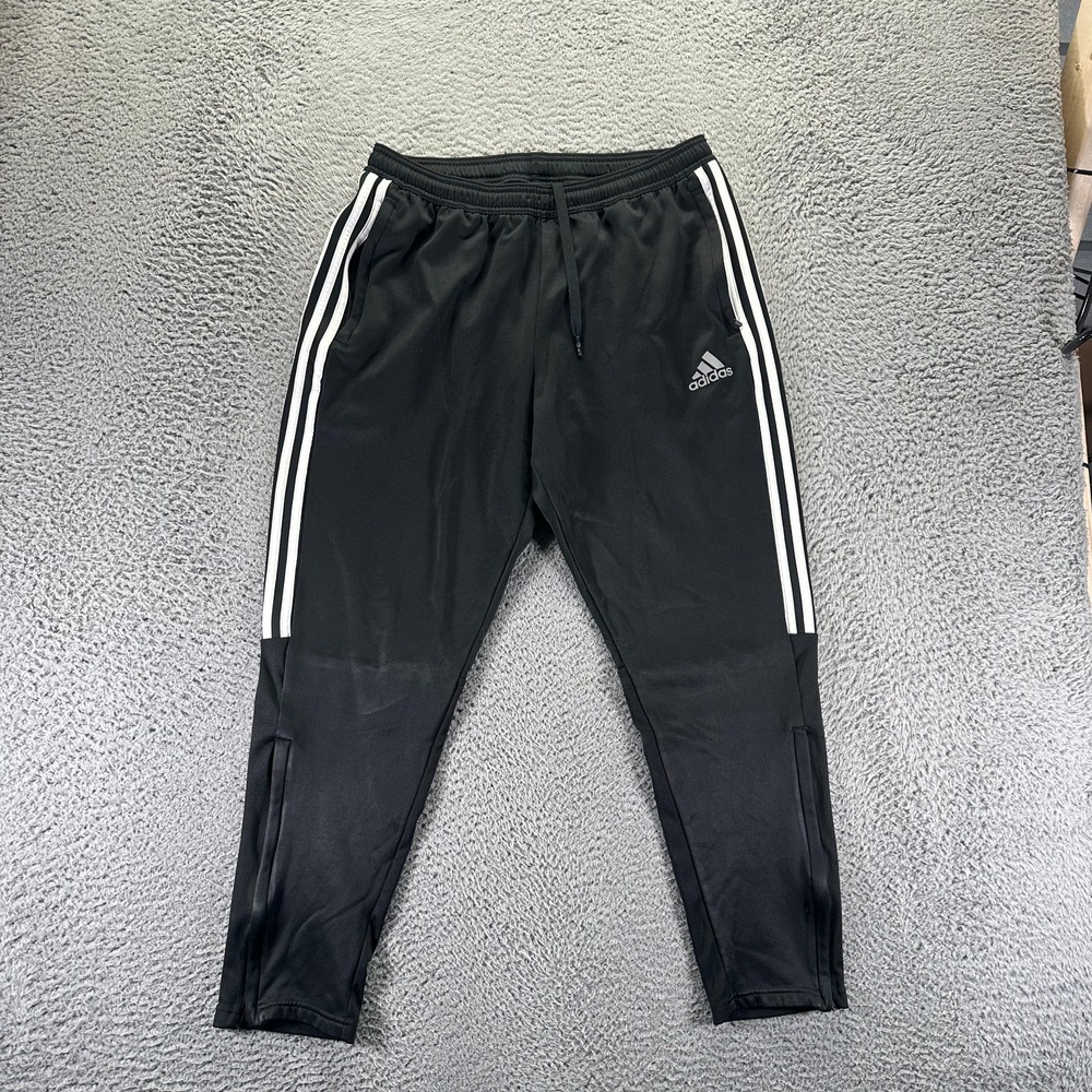 Adidas Aeroready Sweatpants Mens L Black Track Tapered Fleece Lined Gym Workout